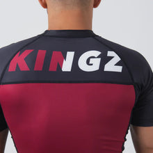 Cargar imagen en el visor de la galería, Rashguard Kingz Krown Short Sleeve- Granate