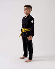 Lade das Bild in den Galerie-Viewer, Kimono BJJ (GI) Kingz Kid's Kore Black mit weißem Gürtel