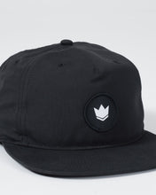 Load image into Gallery viewer, Crown Patch 5-Panel Strapback Hat - Black
