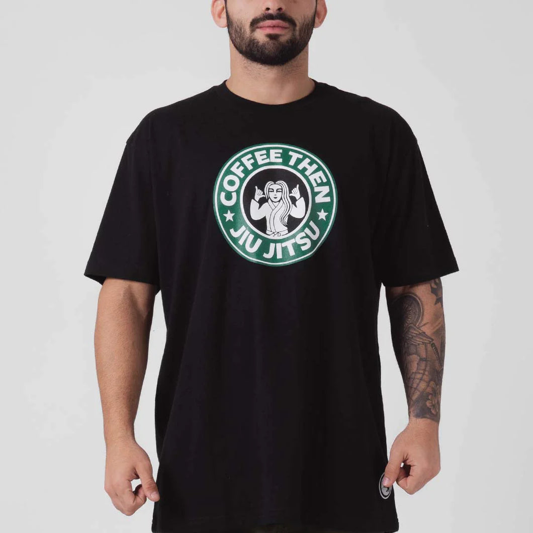 Camiseta Choke Republic Coffee Then Jiu Jitsu- schwarz