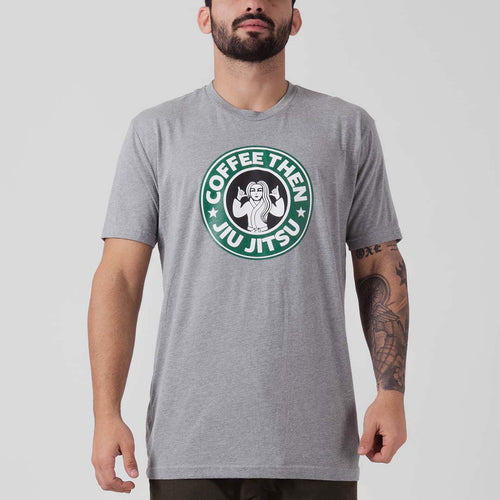 Camiseta Choke Republic Coffee Then Jiu Jitsu- Cinza