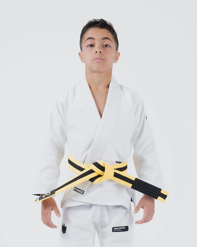 Kimono BJJ (Gi) Kingz Kore Youth 2.0. Blanco con cinturón blanco