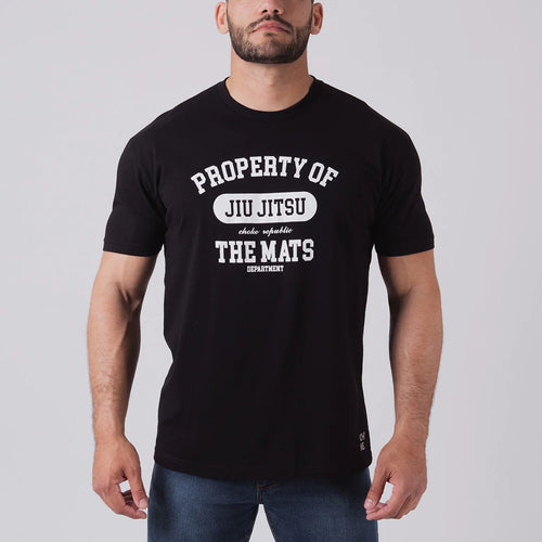 Propriedade da República de Choke da camiseta BJJ-Black