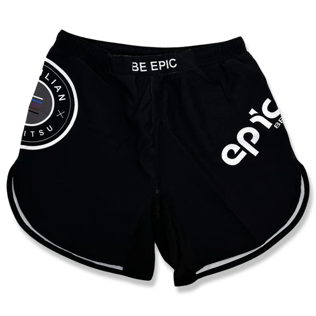 Epic Grappling Shorts 2.0 (Elastic Waistband) Matte Black
