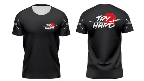 Rashguard Try Hard Manga Curta- Preto