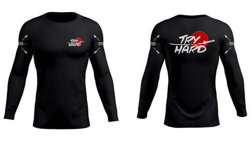 Rashguard Try Hard Manga Larga- Negro