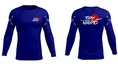 Rashguard Try Hard manga comprida- Azul