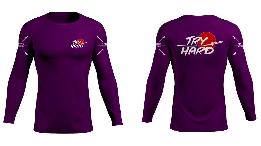 Rashguard Try Hard Long Sleeve- Purple