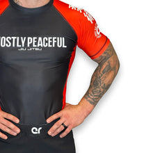 Load image into Gallery viewer, Mostly Peaceful Rash Guard
