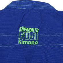 Cargar imagen en el visor de la galería, Kimono Fuji Suparaito BJJ Gi - Azul-Verde - StockBJJ
