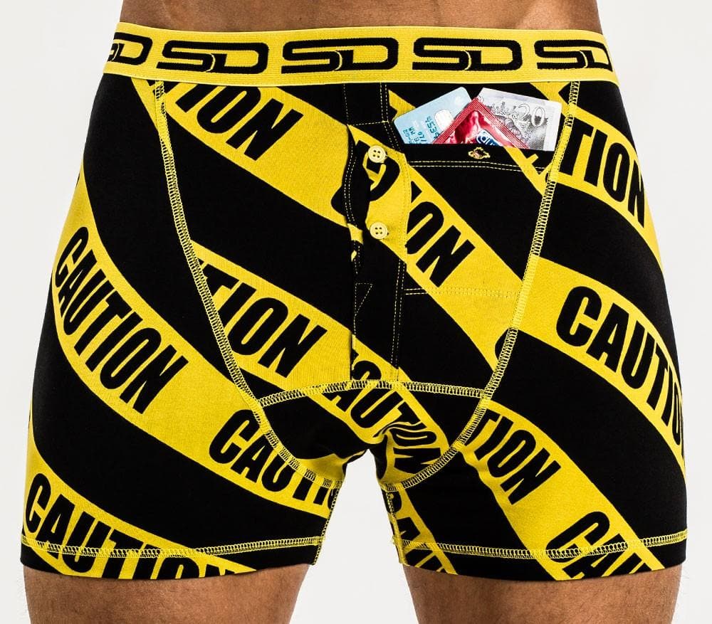 Smuggling Duds Boxer Shorts - Caution - StockBJJ