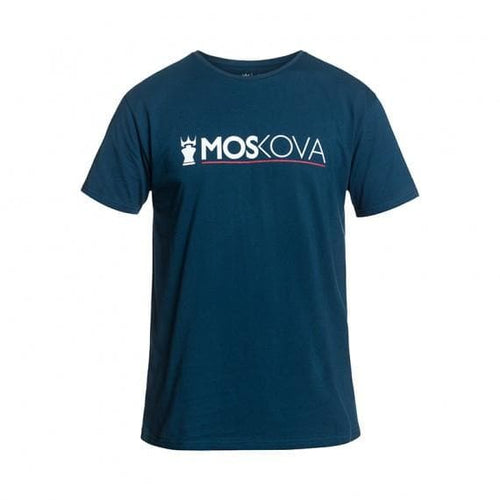 Moskova Tee Script Line- Azul Marino- Blanco