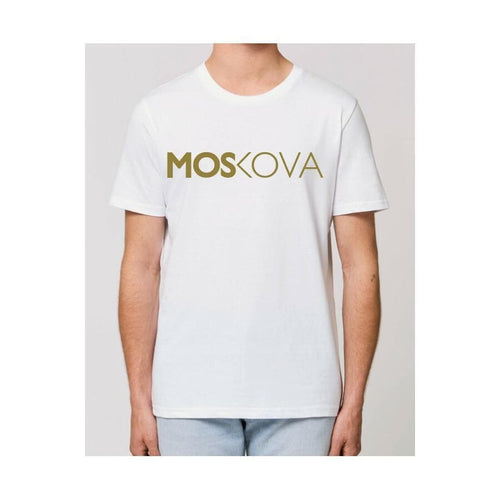 Script moskova tee blanc-oro brillant
