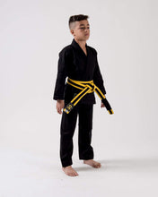 Charger l&#39;image dans la galerie, Kimono bjj (gi) kingz kid&#39;s kore noir avec ceinture blanche

