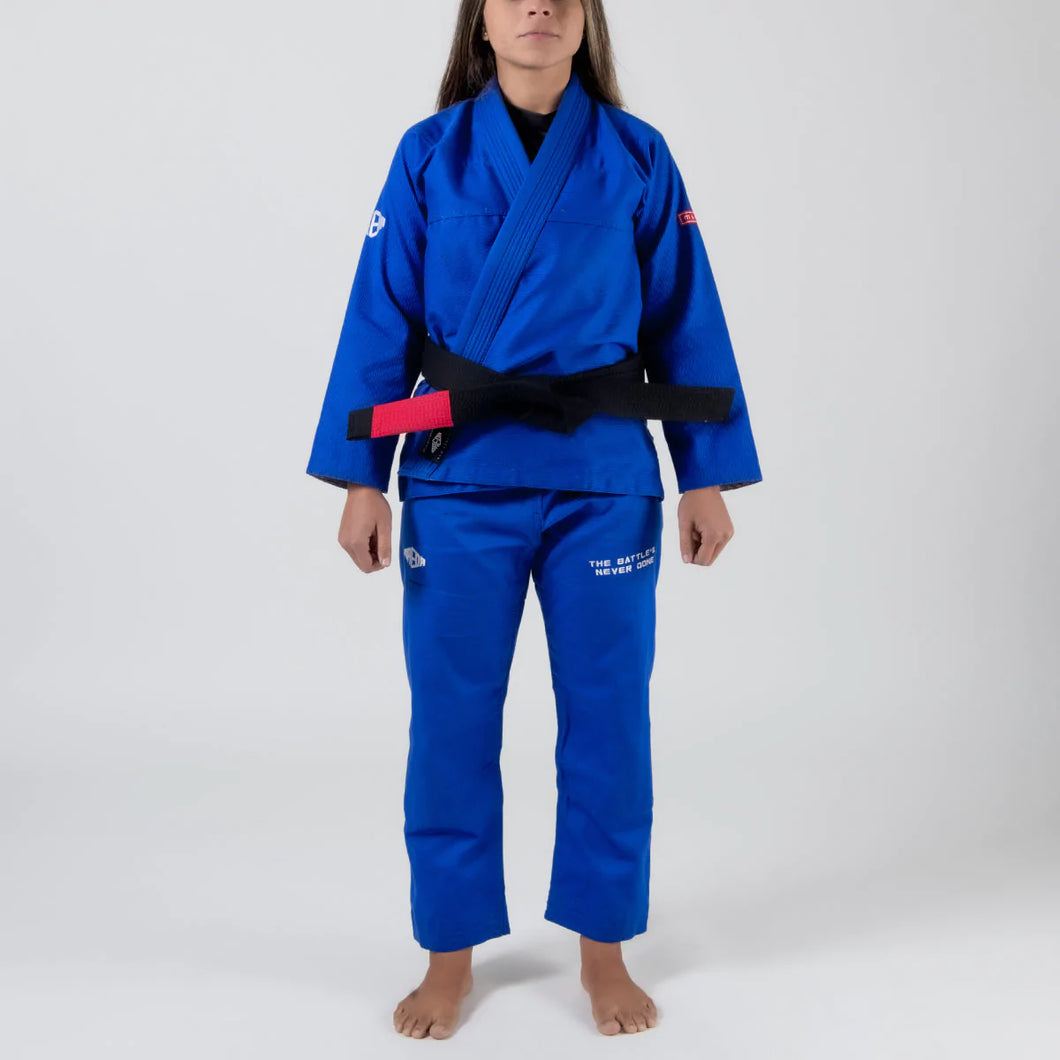 Kimono BJJ (GI) Maeda Red Label 3.0 Bleu pour les femmes - ceinture blanche incluse