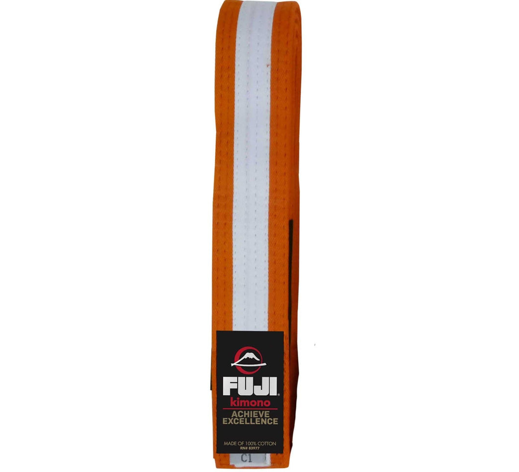 Cinturones BJJ Fuji Niños - Naranja-Blanco