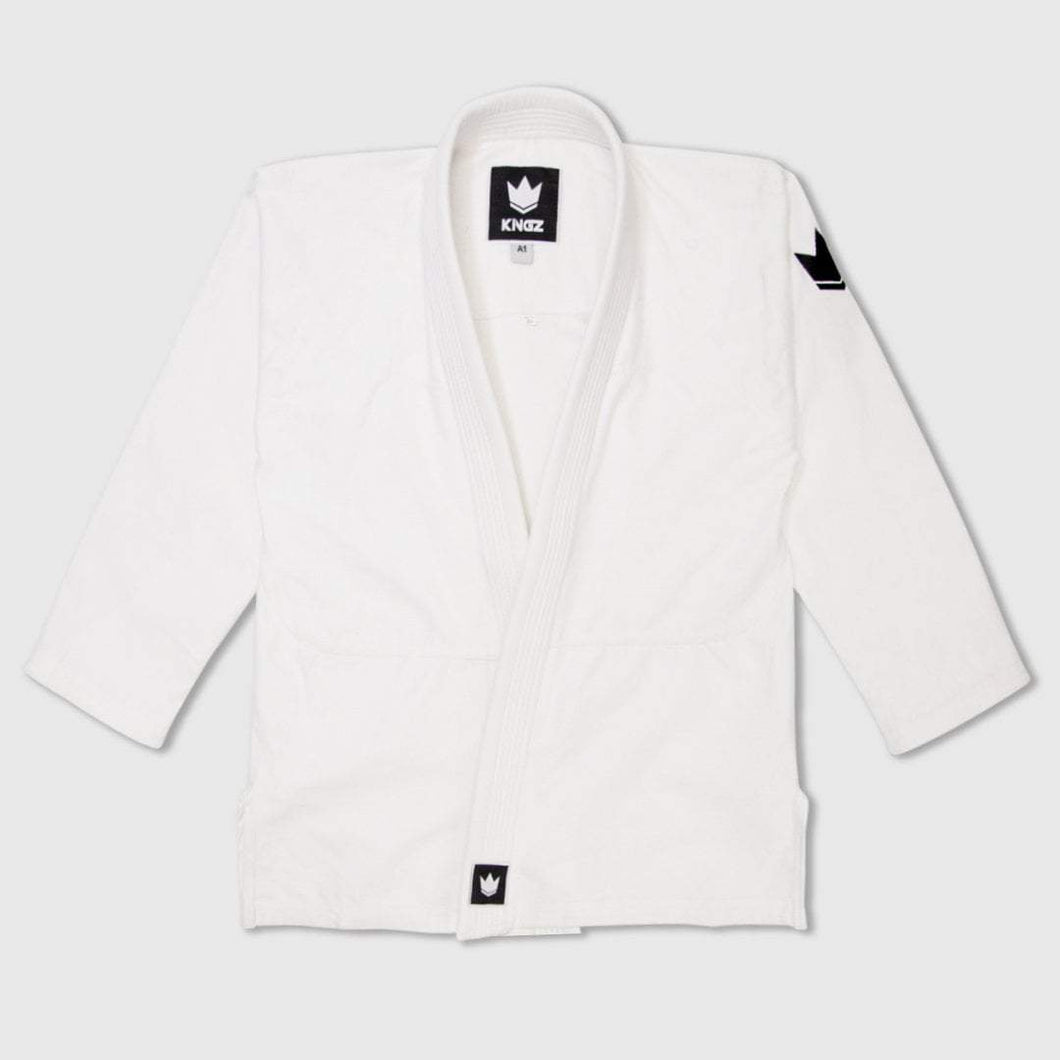 Kimono BJJ (GI) Kingz Kid's Kore White mit weißem Gürtel
