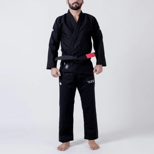 Kimono BJJ (GI) Maeda Red Label 3.0 Schwarz - Weißer Gürtel enthalten