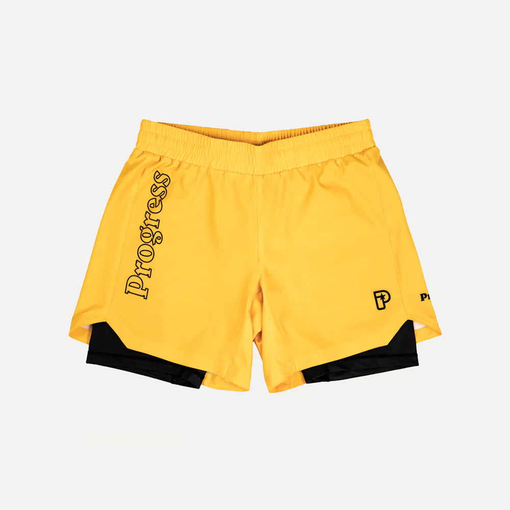 Progresso- perfil híbrido shorts- amarelo-ouro