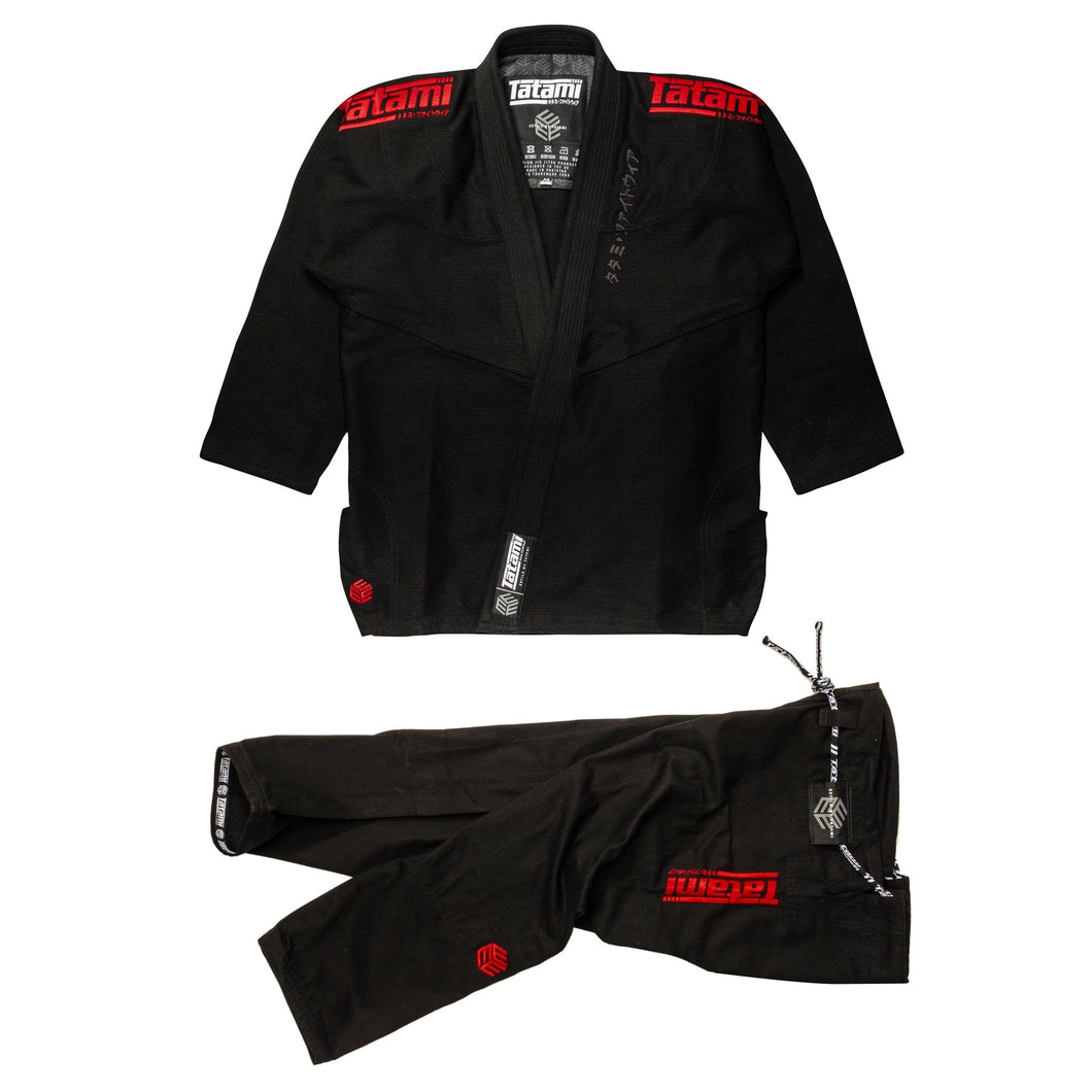 Kimono BJJ (Gi) Tatami Estilo Black Label- Rojo en Negro