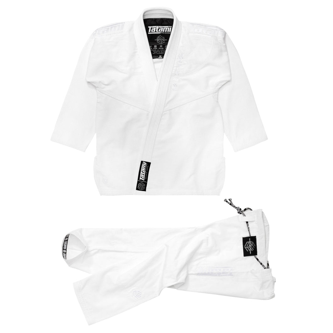 Kimono BJJ (GI) Tatami Black Label-weiße Stil