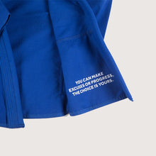 Load image into Gallery viewer, Kimono BJJ (GI) Progress The Academy- Blue- White belt included
