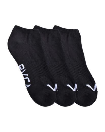3 RVCA Pack VA Sport Logo Super No-Show- Black