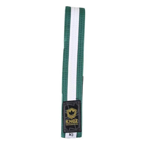 Cinturones para niños Kingz - Verde con línea blanca