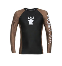 Carregar imagem no visualizador da galeria, 2022 Rashguard Moskova Training Top- Manga comprida- Preto marrom
