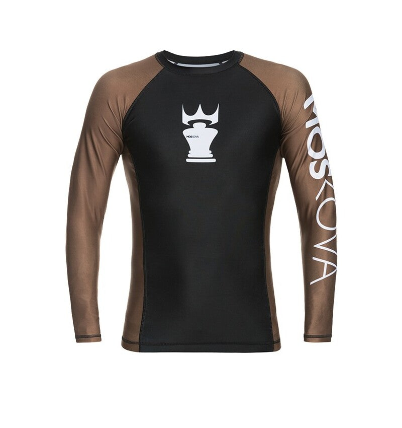 2022 Rashguard Moskova Training Top- Manga comprida- Preto marrom