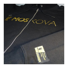 Carregar imagem no visualizador da galeria, Moskova Zip Hoodie- Negro- Gold
