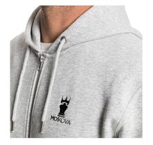 Lade das Bild in den Galerie-Viewer, Moskova Zip Hoodie-Grau-Schwarz
